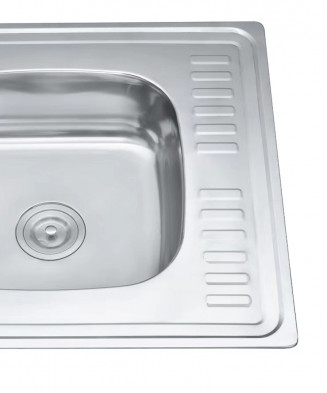 Single bowl sink with drainer + valve