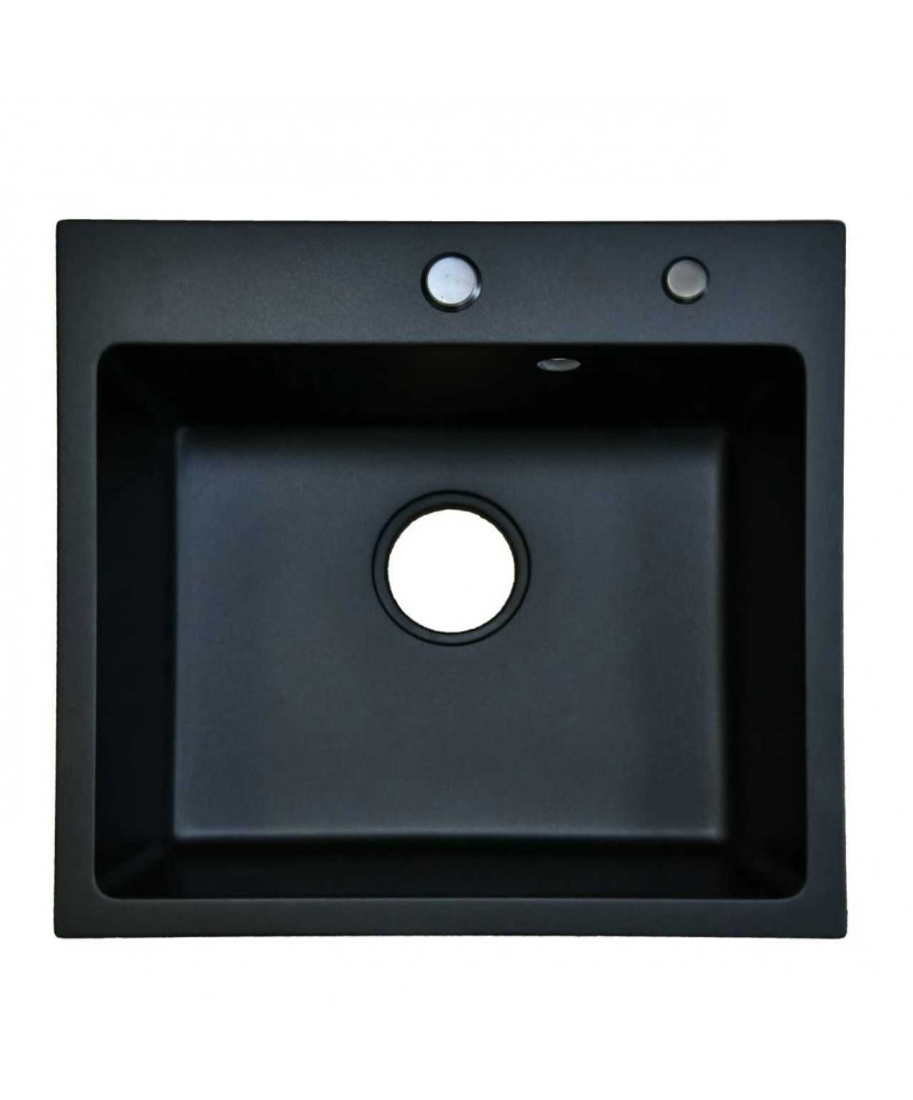 Fregadero de cuarzo negro + válvula