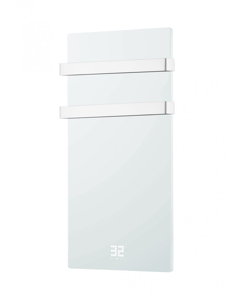 Toalheiro elétrico em vidro branco 380W