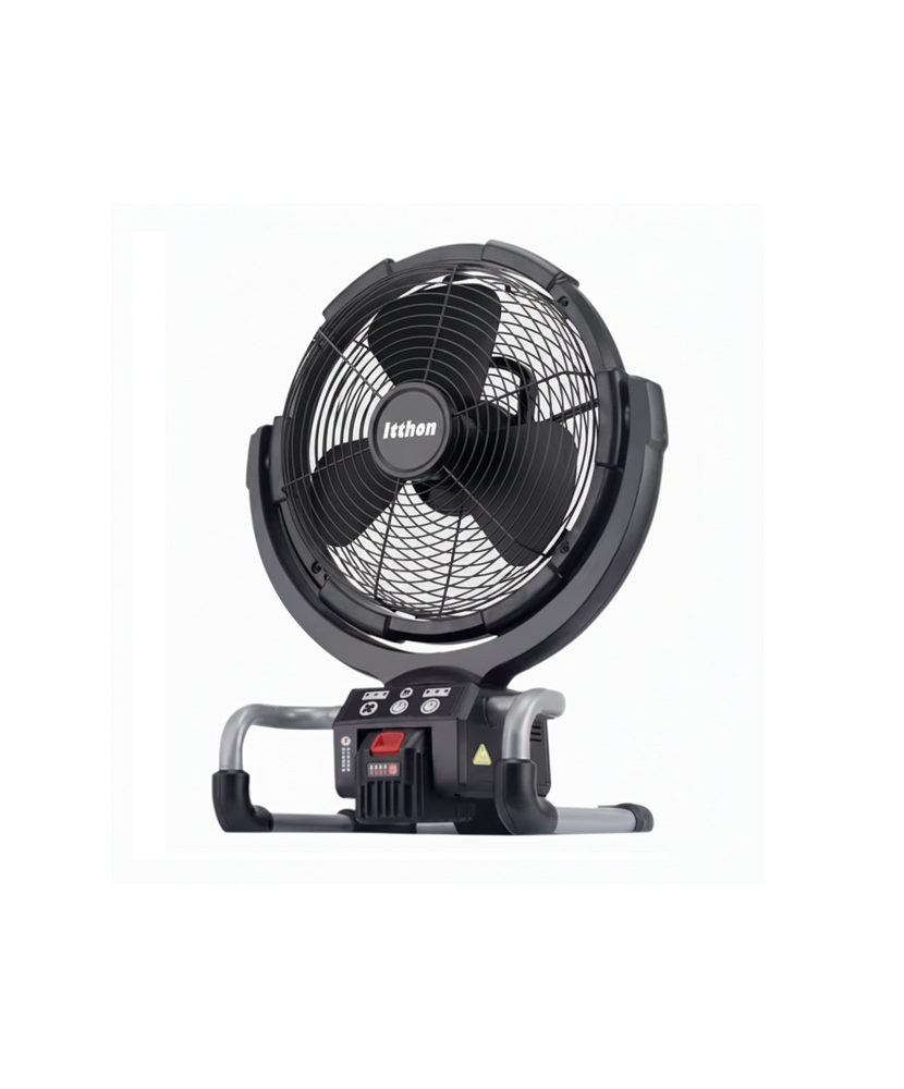 Ventilador de suelo portátil con batería recargable 40cm negro